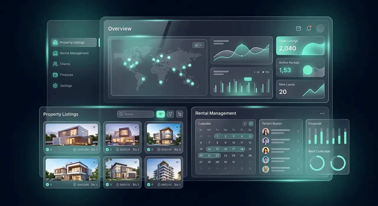 Interface d'un logiciel de gestion pour agence immobilière