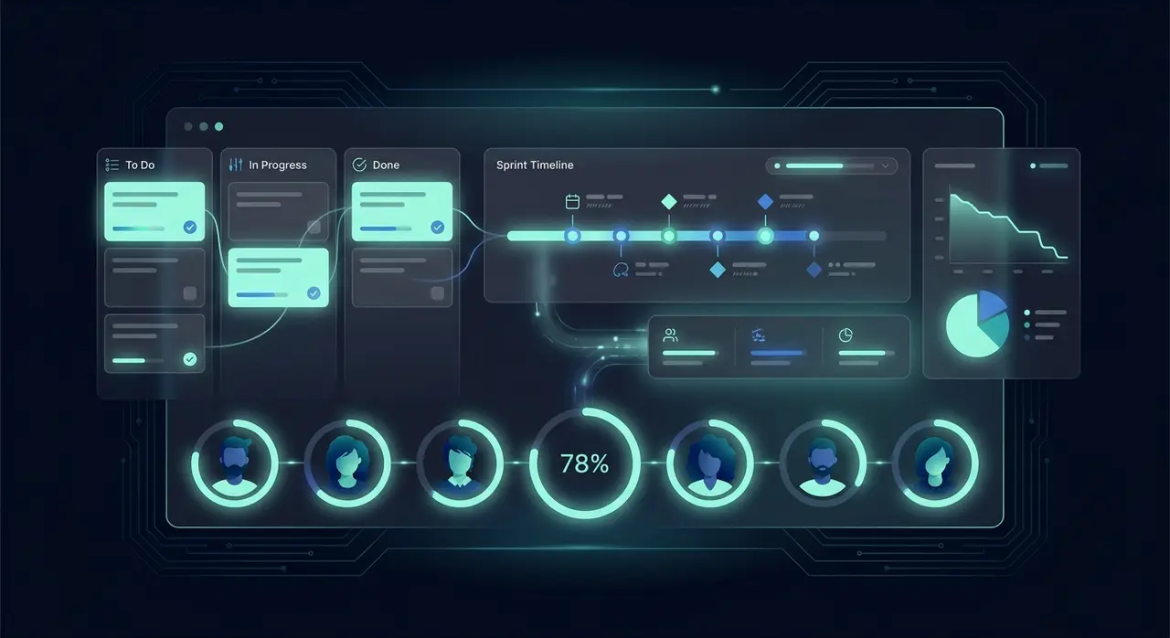 Application development project tracking dashboard
